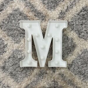 White LED Letter M Light